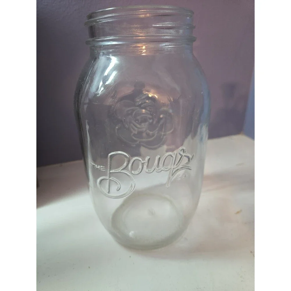 The Bougs 1/2 Gallon Extra Large Wide Mouth Floral Glass Mason Jar